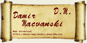 Damir Mačvanski vizit kartica